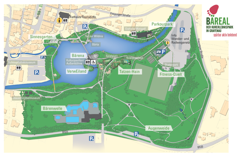 Übersichtkarte vom KurErlebnispark BÄREAL in Grafenau
